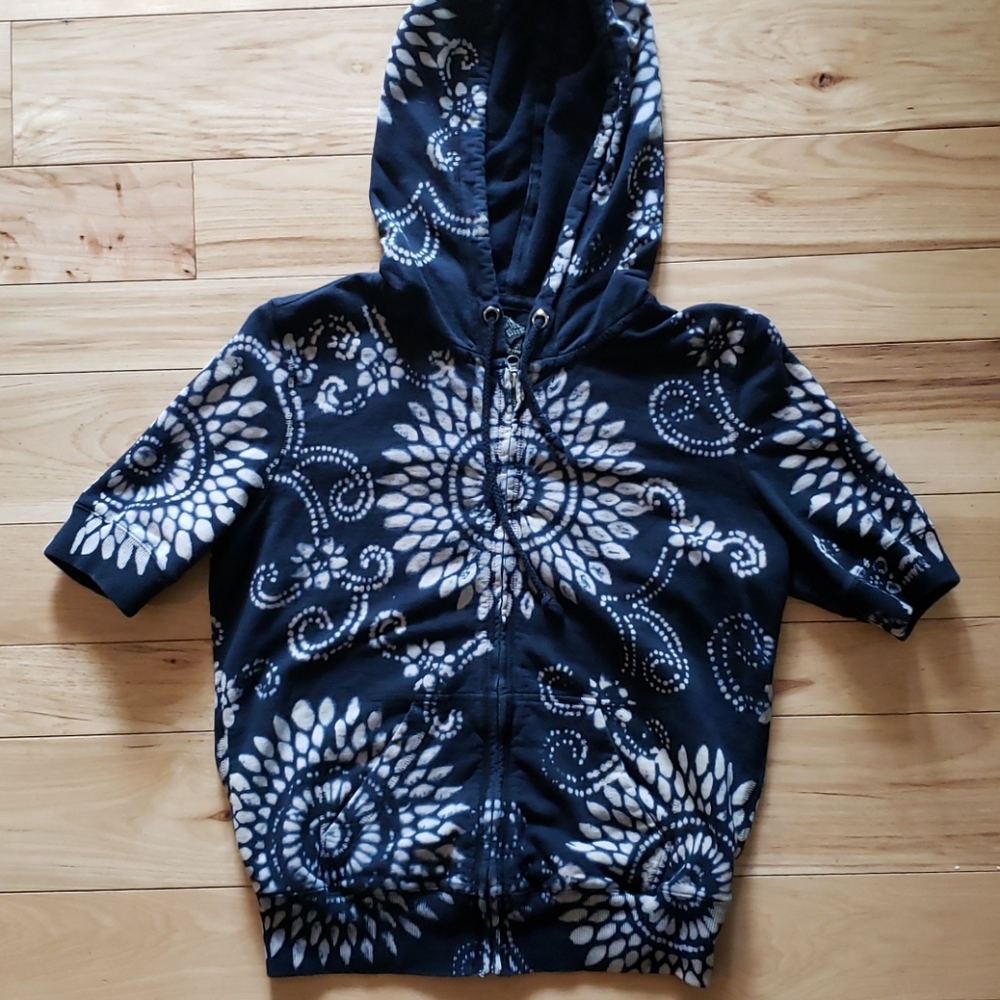 Lucky brand short sleeve zip-up hoodie